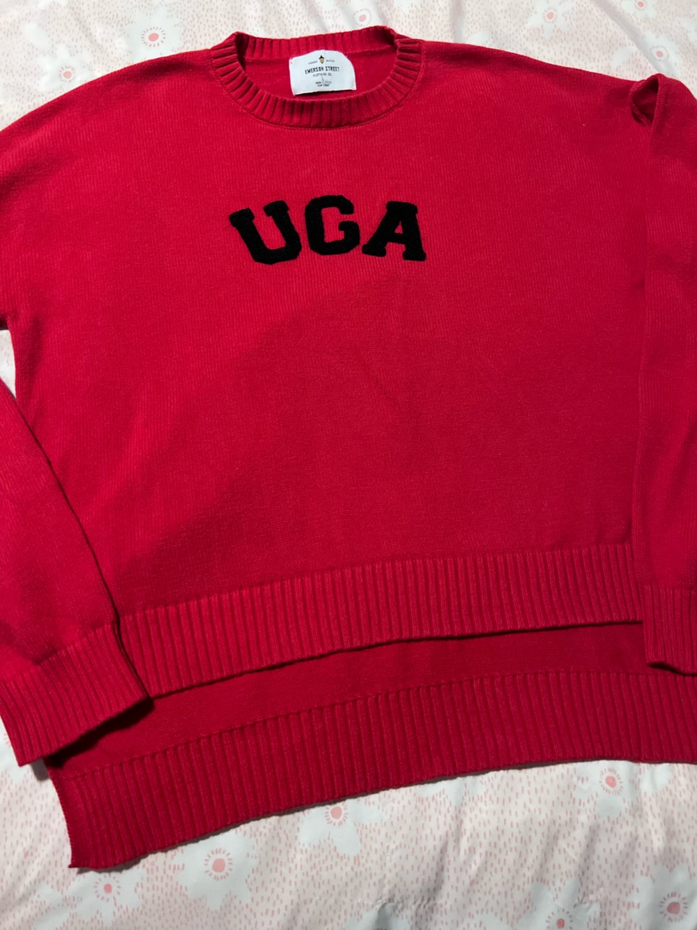 Emerson Street UGA University of Georgia Red Crewneck Sweater Women’s Large